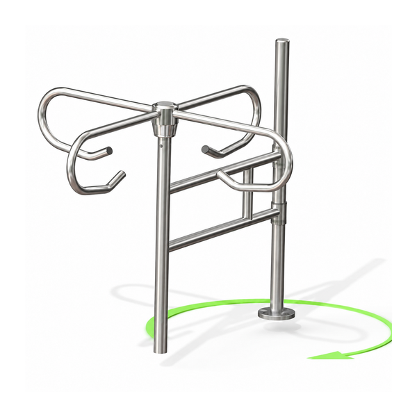 Mechanical Half-Height Turnstile with Guard Rail | SKU: MT-TS-HH-GR