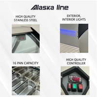 Alaska-Line 62'' 16 Pan Gelato Freezer Showcase 18 Cu.Ft. Capacity, HIT-815 | SKU: FRZ-HIT-815