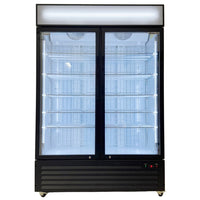 Alaska Line 53" Double Glass Door Freezer 49.4 Cu.Ft. Capacity with Black Frame HIT-800 | SKU: FRZ-HIT-800