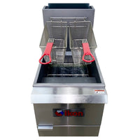 Ikon Natural Gas Fryer Floor Model 40-55lbs Capacity, - 120,000 BTU IGF-40/50 NG | SKU: FRY-IGF-40-50-NG