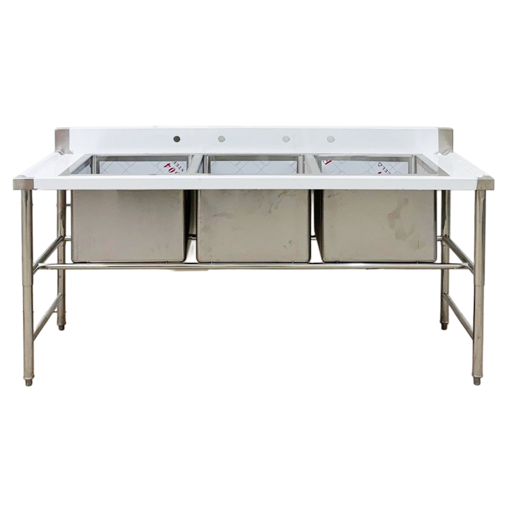 Three Compartment 18''x18'' Sink S-72-3C | SKU: SNK-S-72-3C