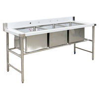Three Compartment 18''x18'' Sink S-72-3C | SKU: SNK-S-72-3C
