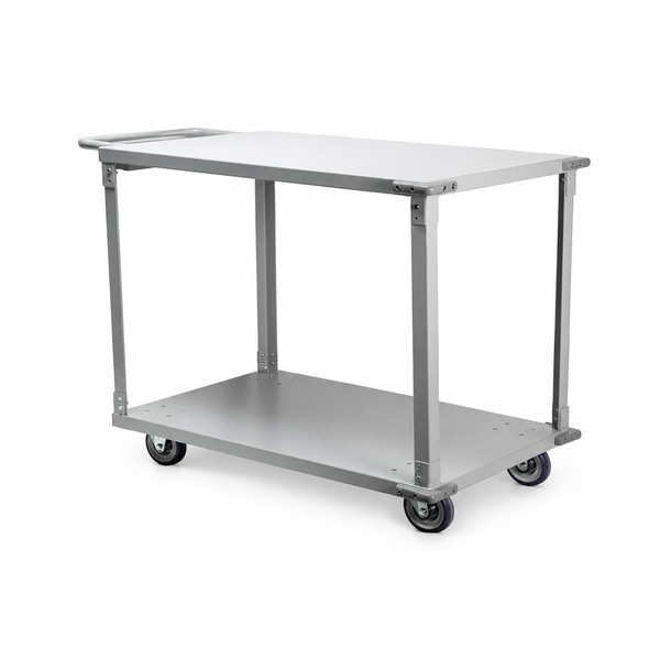 Stock truck, grocery, heavy duty, 2 shelves, powder coated, grey | SKU: UNC-MH-908112