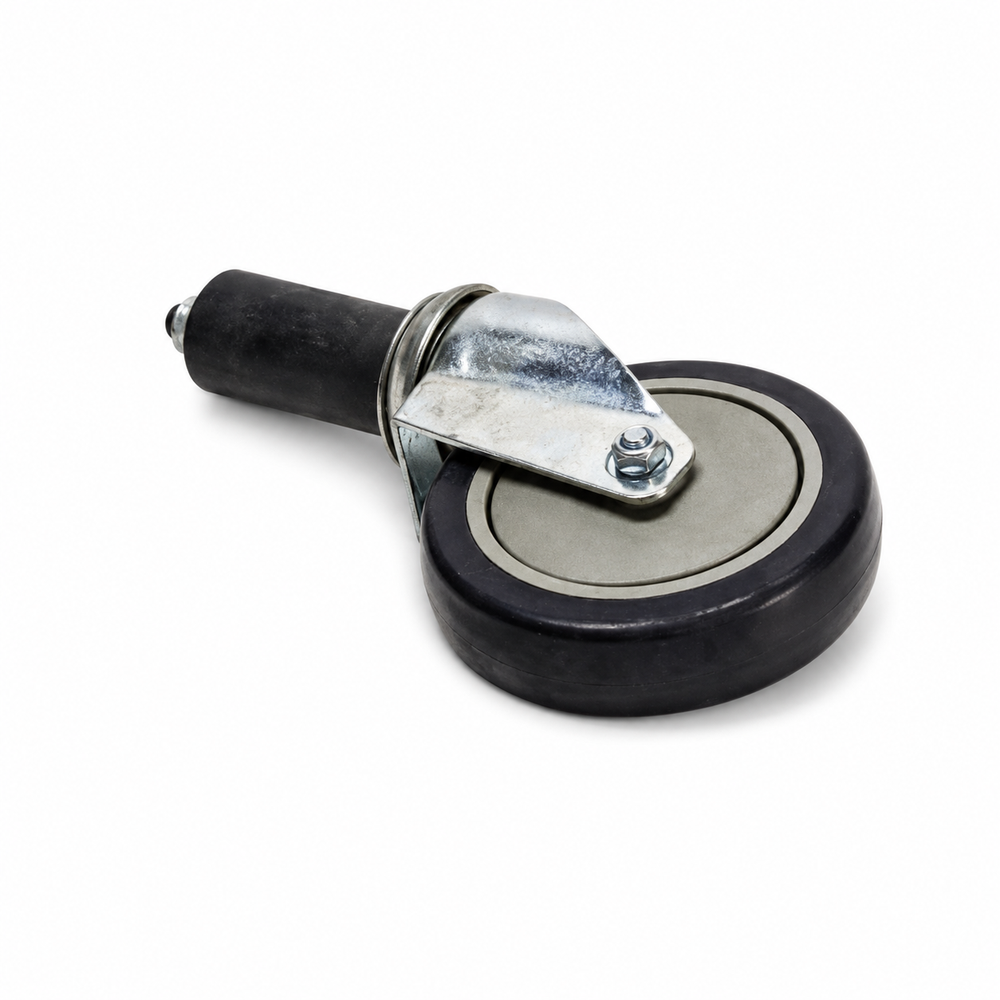 5 in B.B caster, rubber expandable stem for 1.625 in diameter tube, no brake | SKU: UNC-MH-CASTER-RB-NB