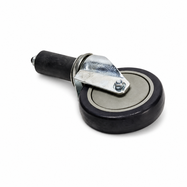 5 in B.B caster, rubber expandable stem for 1.625 in diameter tube, no brake | SKU: UNC-MH-CASTER-RB-NB