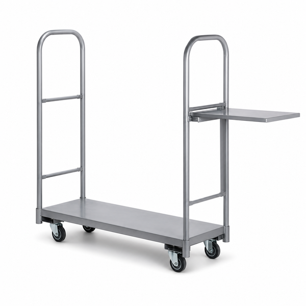 Heavy-duty produce truck U-boat 48(l) x 18(w) x 51(h) with retractable shelf | SKU: SHF-MH-UBT48-S