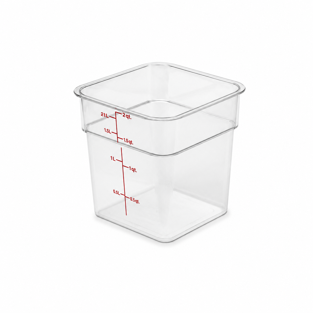 Storage container square, food, polycarbonate, clear, 4 qt | SKU: CNT-SW-113617-4QT