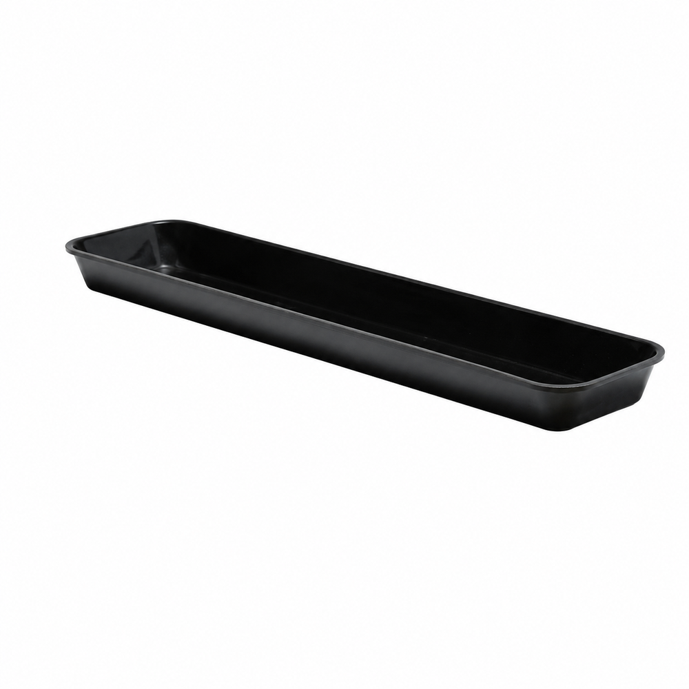 Plateau, fibre de verre, 15 cm x 76 cm, 5 cm de profondeur, noir