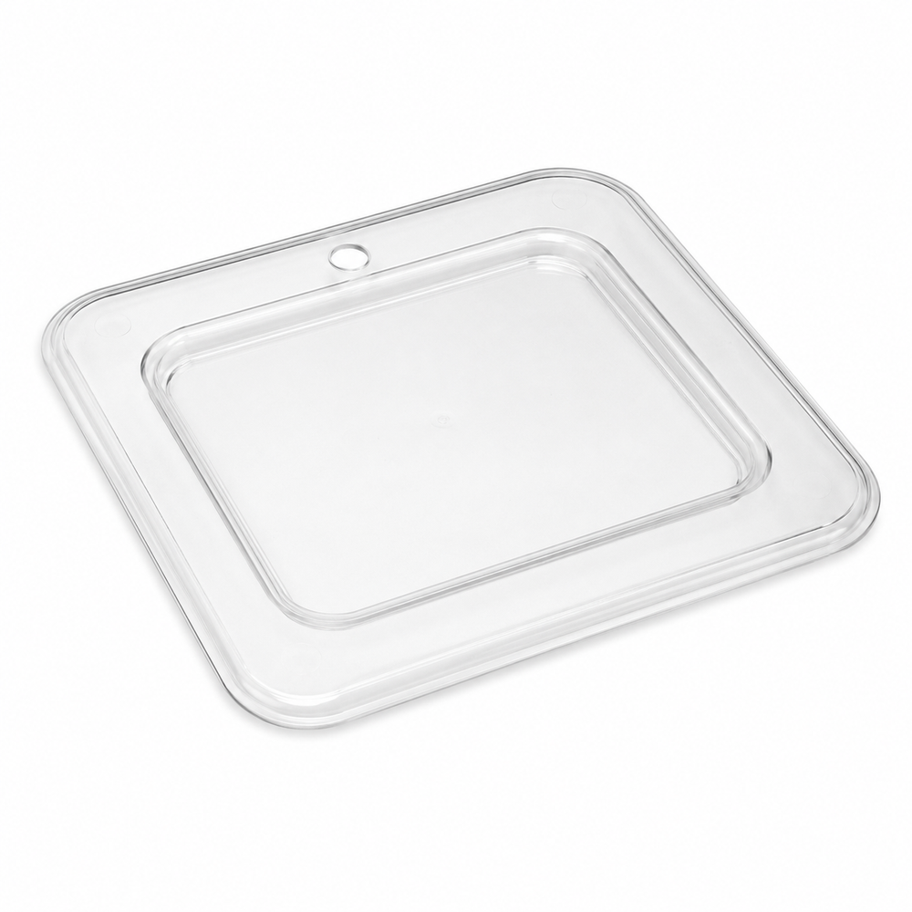 Cover, clear plastic, 1/2 with peg hole, Rubbermaid | SKU: UNC-SW-SM400005