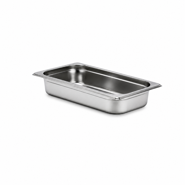 Stainless steel salad pan, 6 x 10 x 2.5 in, 1/4 size | SKU: PAN-SW-SS61025