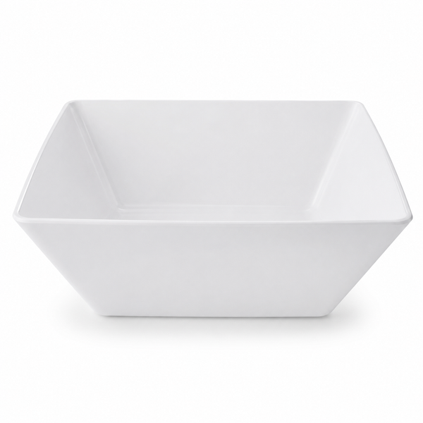 Elite Belize Collection bowl, square, white melamine, 2-1/4 qt, 10 x 10 x 3 in | SKU: BWL-MD-FE-10103-WT