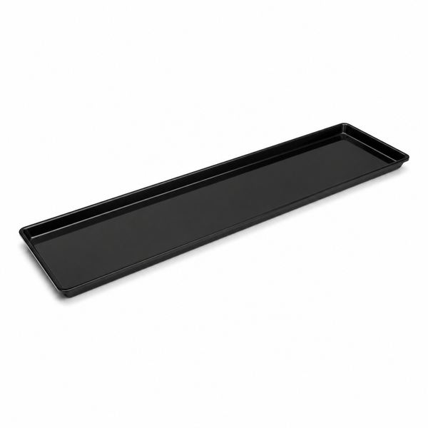 Acrylic deli tray, black, 10 x 30 x 1 in | SKU: TRY-MD-103010