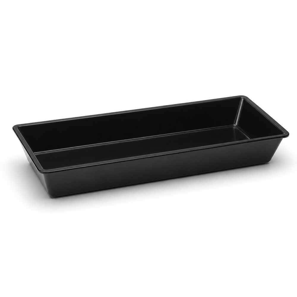 Acrylic deli tray, black, 6 x 15 x 2 in | SKU: TRY-MD-156222