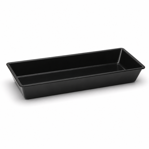 Acrylic deli tray, black, 6 x 15 x 2 in | SKU: TRY-MD-156222
