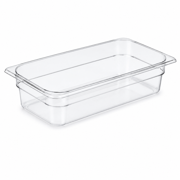 Food pan, 1/3 size, 4 in deep, clear polycarbonate | SKU: PAN-SW-159304