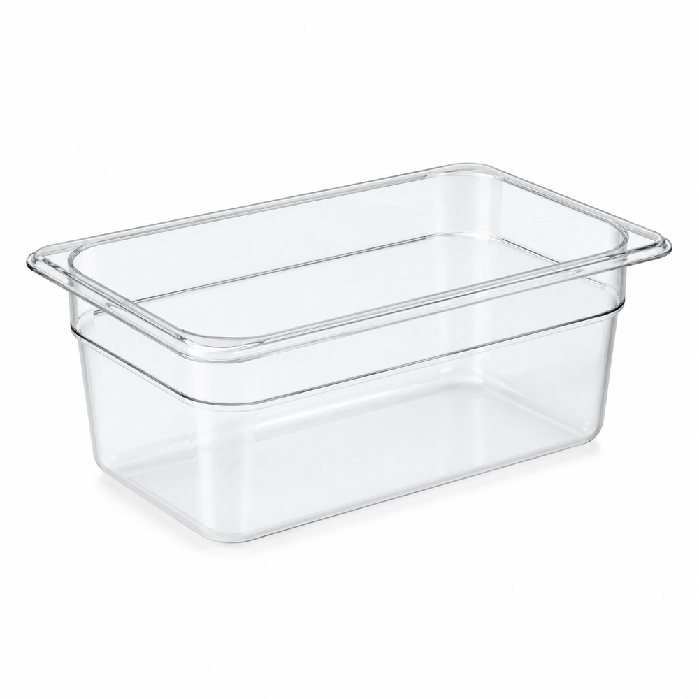 Food pan, 1/2 size, 6 in deep, clear polycarbonate | SKU: PAN-SW-159206