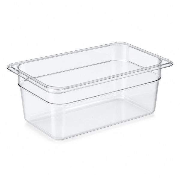 Food pan, 1/2 size, 6 in deep, clear polycarbonate | SKU: PAN-SW-159206