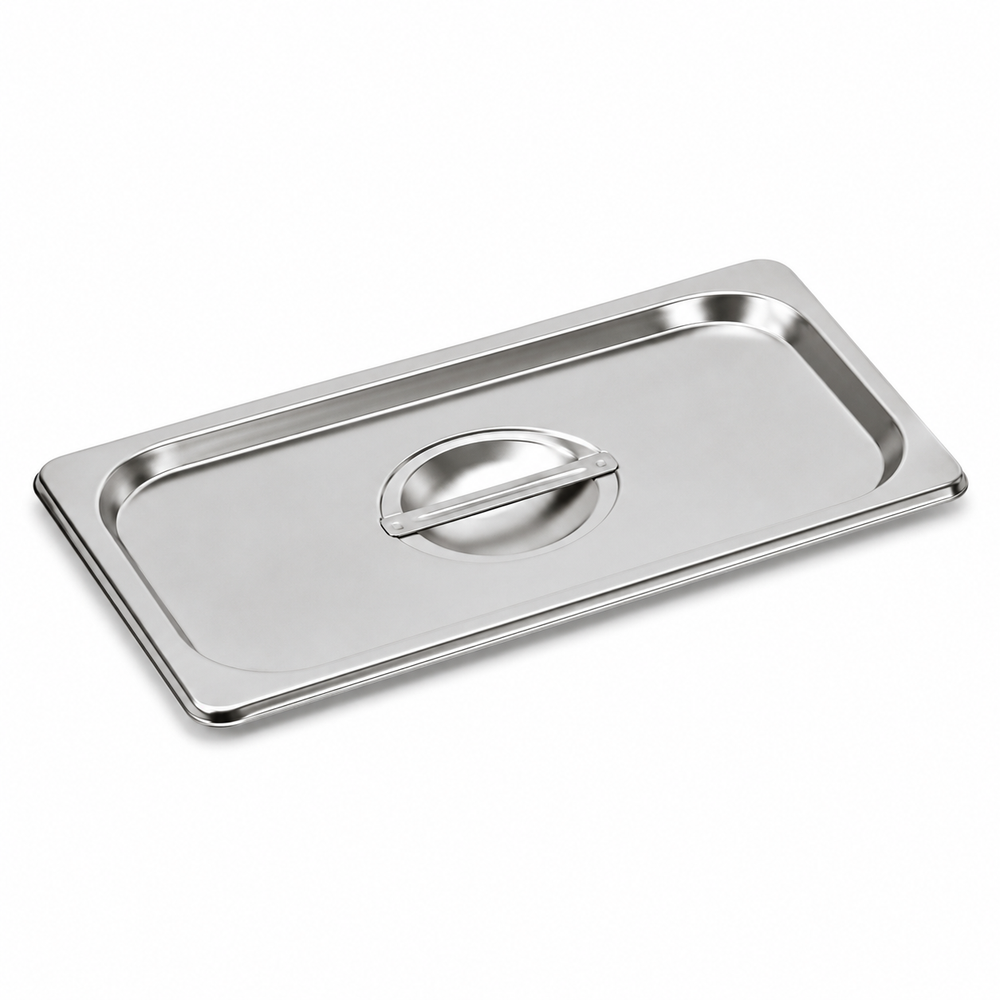 Stainless steel solid cover for 1/3 size pan, 6 x 12 in | SKU: PAN-SW-SS612