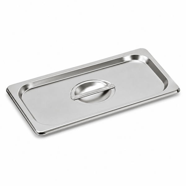 Stainless steel solid cover for 1/3 size pan, 6 x 12 in | SKU: PAN-SW-SS612