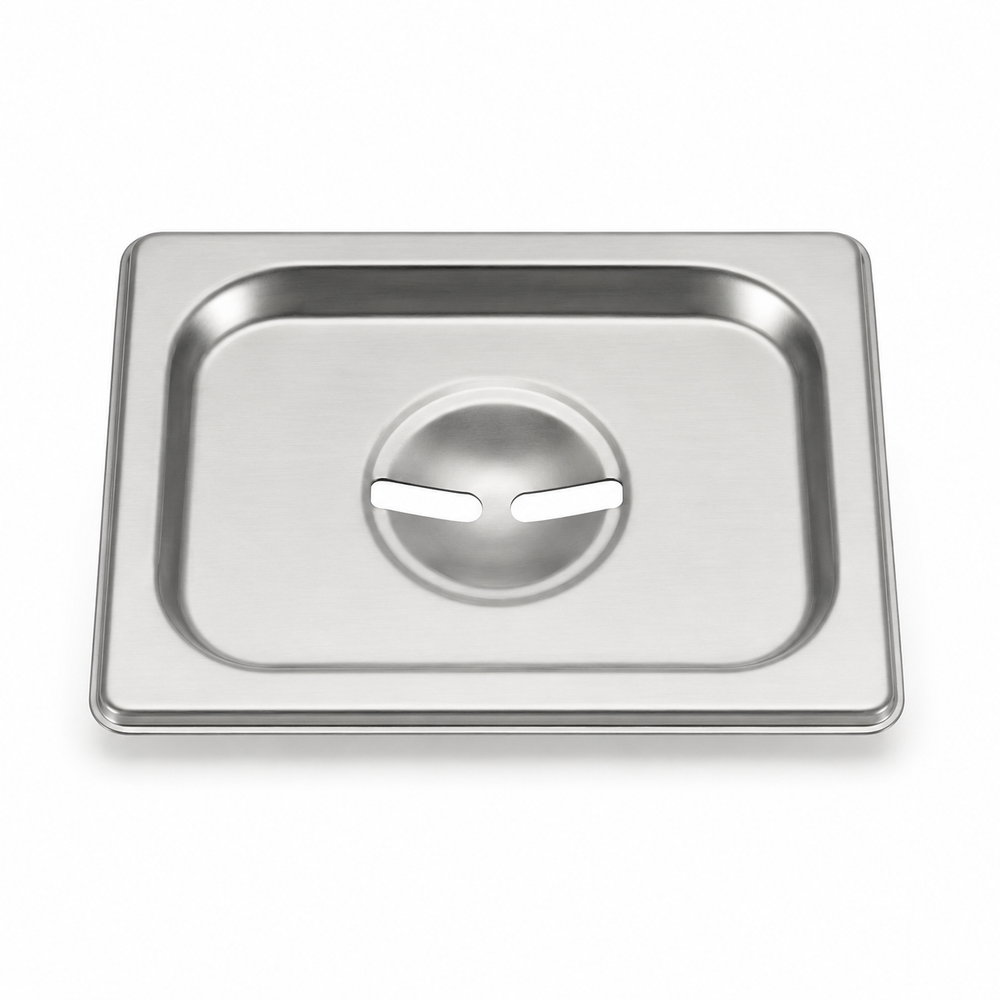 Stainless steel cover for 1/2 size stainless pan, 10 x 12 in, slotted | SKU: PAN-SW-SS1012