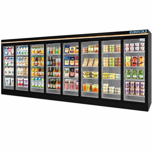 EuroCold 8 Glass Door Supermarket Cooler, Remote or Self Contain EUC-8 | SKU: CLR-EUC-8