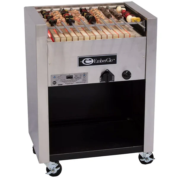 25'' EmberGlo Floor Model Natural Gas Charbroiler 25F-KABOB-NAT | SKU: EFM-25F-KABOB-NAT