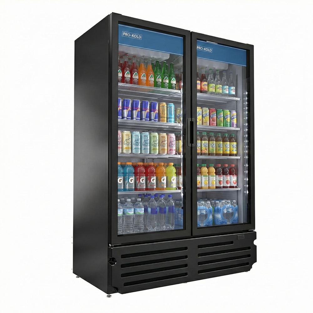 48" Pro-Kold Double Glass Door Merchandise Cooler 23.8 Cu.Ft., VC-43 | SKU: CLR-VC-43