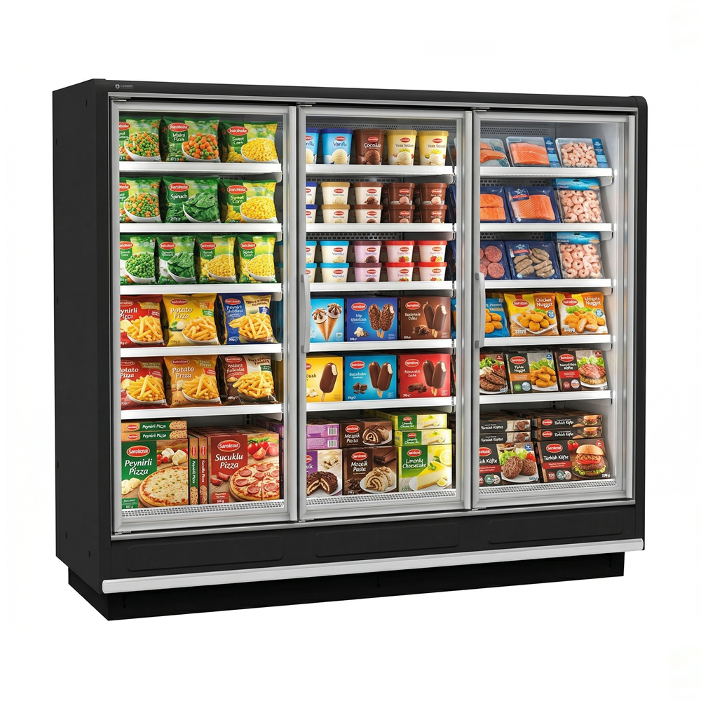 Eurocold 92" Three Glass Door Freezer Remote GDFSR-90-3D | SKU: FRZ-GDFSR-90-3D