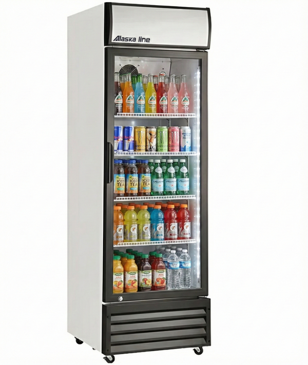 22" Commercial Single Glass Door Cooler – Alaska-Line HIT-808, 12.4 Cu. Ft. | SKU: CLR-HIT-808