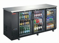 New Air - 72" Black Glass Door Back Bar Cooler - NBB-72-SG-N | SKU: CLR-NBB-72-SG-N