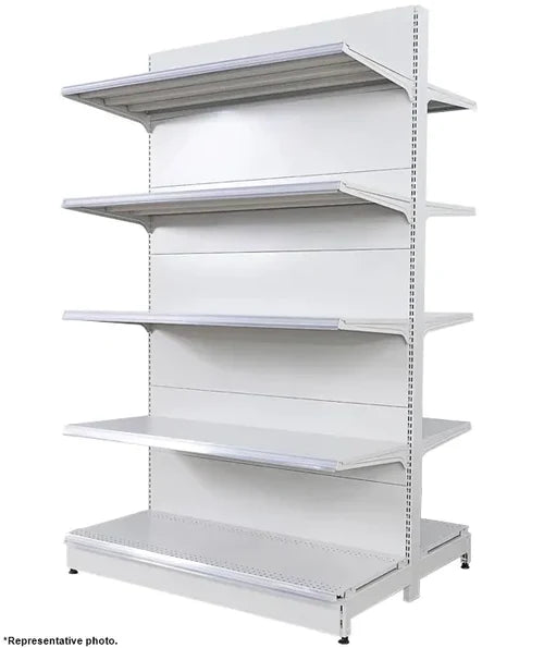 White Double Sided Gondola Supermarket Shelving YD-S003AW | SKU: SHF-YD-S003AW