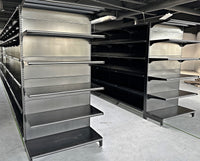 Black Double Sided 4 Shelve + 1 Base Gondola, Heavy Duty Supermarket Shelve HBR-3008B | SKU: BDS-HBR-3008B