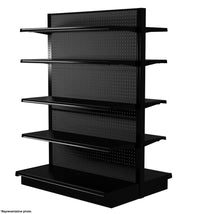 Black Double Sided 4 Shelve + 1 Base Gondola, Heavy Duty Supermarket Shelve HBR-3008B | SKU: BDS-HBR-3008B