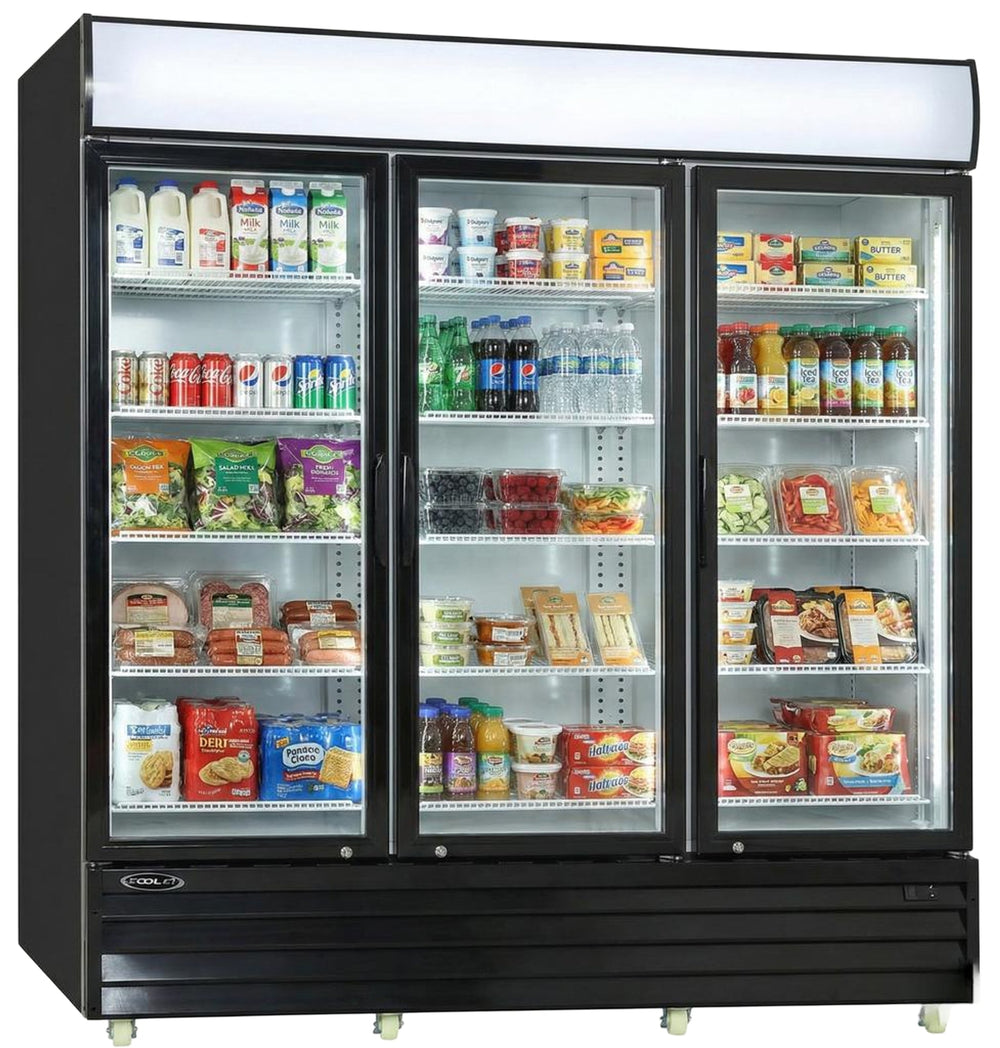 Kool-It 78" Three Glass Door Display Commercial Cooler - 73 Cu. Ft. KGM-75 | SKU: CLR-KGM-75