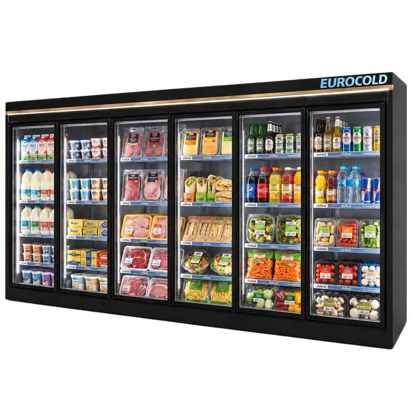 EuroCold 6 Glass Door Supermarket Cooler, Remote or Self Contain EUC-6 | SKU: CLR-EUC-6-6DR