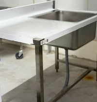48'' Stainless Steel One Compartment & Left Drainboard Sink ZZ-DXY-1270 | SKU: SNK-ZZ-DXY-1270