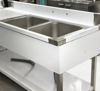 71'' Stainless Steel Two Compartment  & Left Drainboard Sink ZZ-SXZ-1870-DQ | SKU: SNK-ZZ-SXZ-1870-DQ