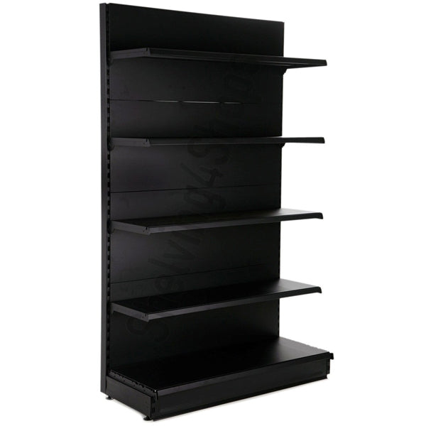 Black Single Side 4 Shelve + 1 Base Gondola, Heavy Duty Gondola Shelve HBR-3066B | SKU: BSS-HBR-3066B