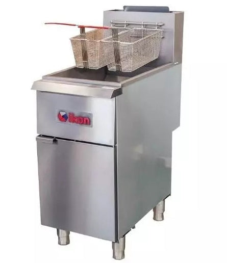 Ikon Natural Gas Fryer Floor Model 40-55lbs Capacity, - 120,000 BTU IGF-40/50 NG | SKU: FRY-IGF-40-50-NG