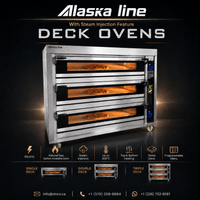 Alaska-Line 66'' Electric Bakery Three Deck Oven with Steam Injection HIT-442 | SKU: OVN-HIT-442