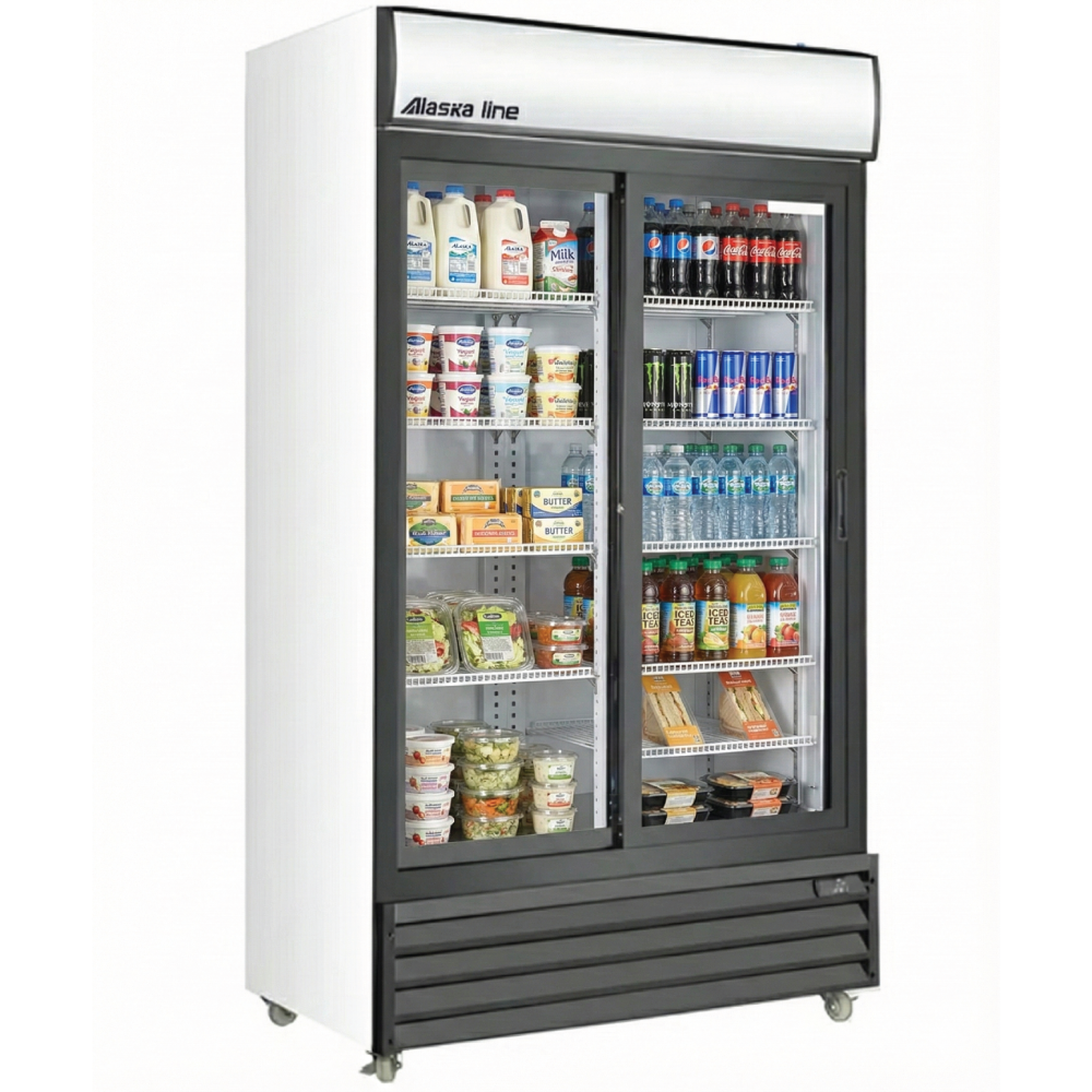 40" Alaska-Line Double Sliding Glass Door Cooler 28 Cu.Ft., HIT-803 | SKU: CLR-HIT-803