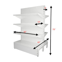 Black Double Sided 4 Shelve + 1 Base Gondola, Heavy Duty Supermarket Shelve HBR-3008B | SKU: BDS-HBR-3008B